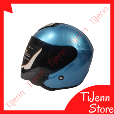 Helm 2 Vision Premium SNI DOT SNEL Appolo Solid Ice Blue Glossy Size L Visor Clear / Dark