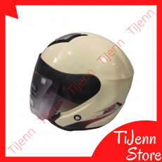 Helm 2 Vision Premium SNI DOT SNEL Appolo Solid Cream Pastel Glossy Size L Visor Clear / Dark