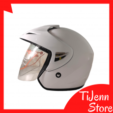 Helm Pet Premium Standar SNI DOT SNEL Solid White Glossy Size L Clear / Dark