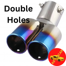 Chrome Rainbow Two Hole Tailpipe 2 Lobang Muffler Cutter Extention Ujung Knalpot 
