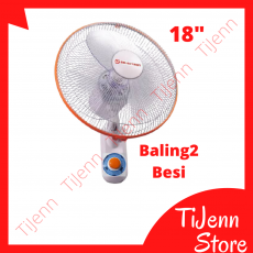 18" Wall Fan Kipas Angin Dinding 18 Inch Baling Baling Besi Body PVC Standar SNI 3 Speed