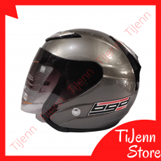 Helm Racer Premium SNI DOT SNEL Batok Besar DarkGrey Gunmetal Glossy Double Vision Model KYT INK
