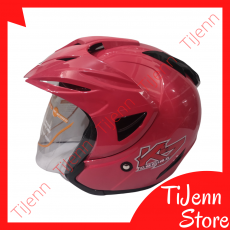 Helm Pet Premium Standar SNI DOT SNEL Neon Pink Fluo Size L Clear / Dark