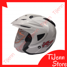 Helm Pet Premium Standar SNI DOT SNEL Neon White Fluo Size L Clear / Dark