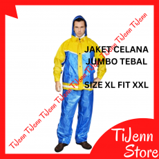 Jas Hujan Setelan Baju Celana Super Tebal Jumbo Big Size XL Fit XXL Jaket Mantel Raincoat