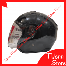 Helm Motor KYT Kyoto R Solid Black Glossy SNI DOT Size M L XL